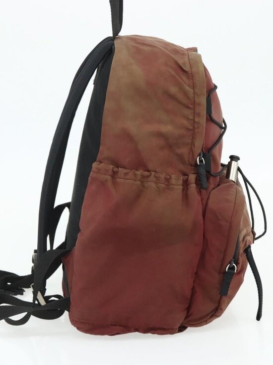 PRADA Backpack Nylon Red Silver Auth 176229 main image 11